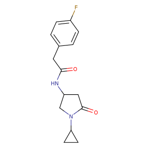 N-(1-cyclopropyl-5-oxopyrrolidin-3-yl)-2-(4-fluorophenyl)acetamide