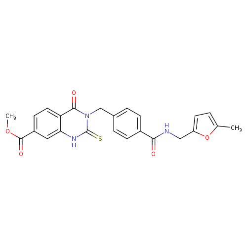 methyl 3-[(4-{[(5-methylfuran-2-yl)methyl]carbamoyl}phenyl)methyl]-4-oxo-2-sulfanylidene-1,2,3,4-tetrahydroquinazoline-7-carboxylate