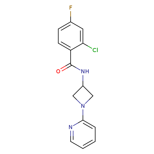 2-chloro-4-fluoro-N-[1-(pyridin-2-yl)azetidin-3-yl]benzamide