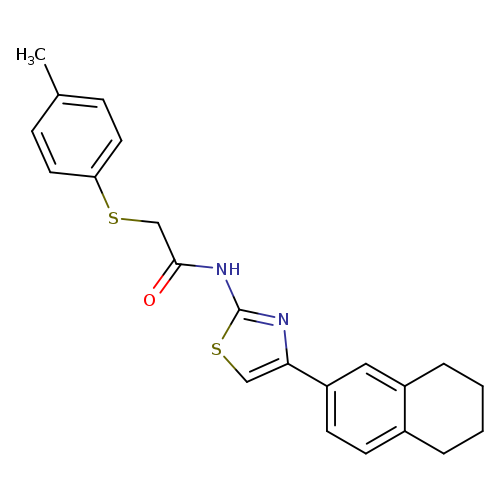 2-[(4-methylphenyl)sulfanyl]-N-[4-(5,6,7,8-tetrahydronaphthalen-2-yl)-1,3-thiazol-2-yl]acetamide