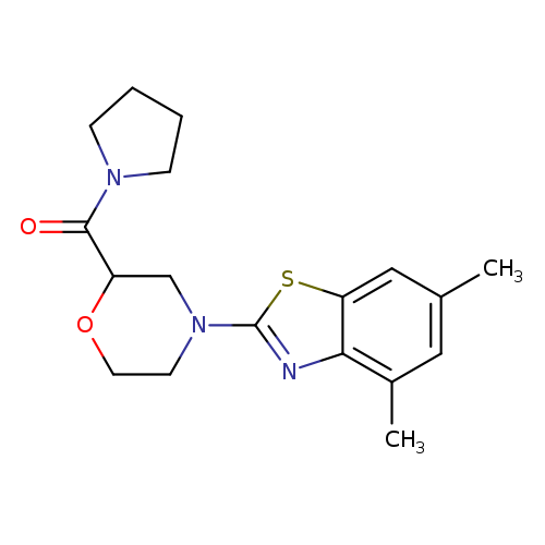 4,6-dimethyl-2-[2-(pyrrolidine-1-carbonyl)morpholin-4-yl]-1,3-benzothiazole