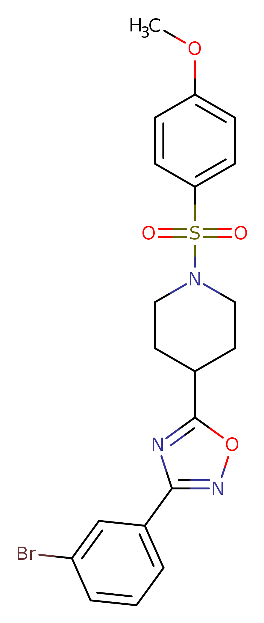 4-[3-(3-bromophenyl)-1,2,4-oxadiazol-5-yl]-1-(4-methoxybenzenesulfonyl)piperidine