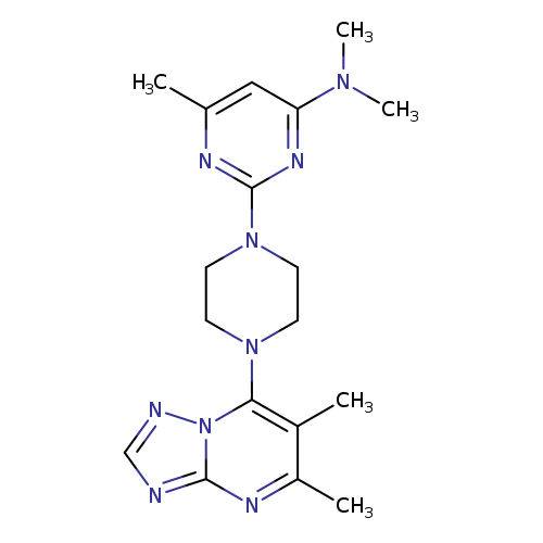 2-(4-{5,6-dimethyl-[1,2,4]triazolo[1,5-a]pyrimidin-7-yl}piperazin-1-yl)-N,N,6-trimethylpyrimidin-4-amine
