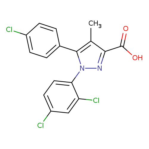 1H-Pyrazole-3-carboxylic acid, 5-(4-chlorophenyl)-1-(2,4-dichlorophenyl)-4-methyl-