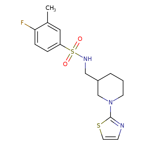 4-fluoro-3-methyl-N-{[1-(1,3-thiazol-2-yl)piperidin-3-yl]methyl}benzene-1-sulfonamide