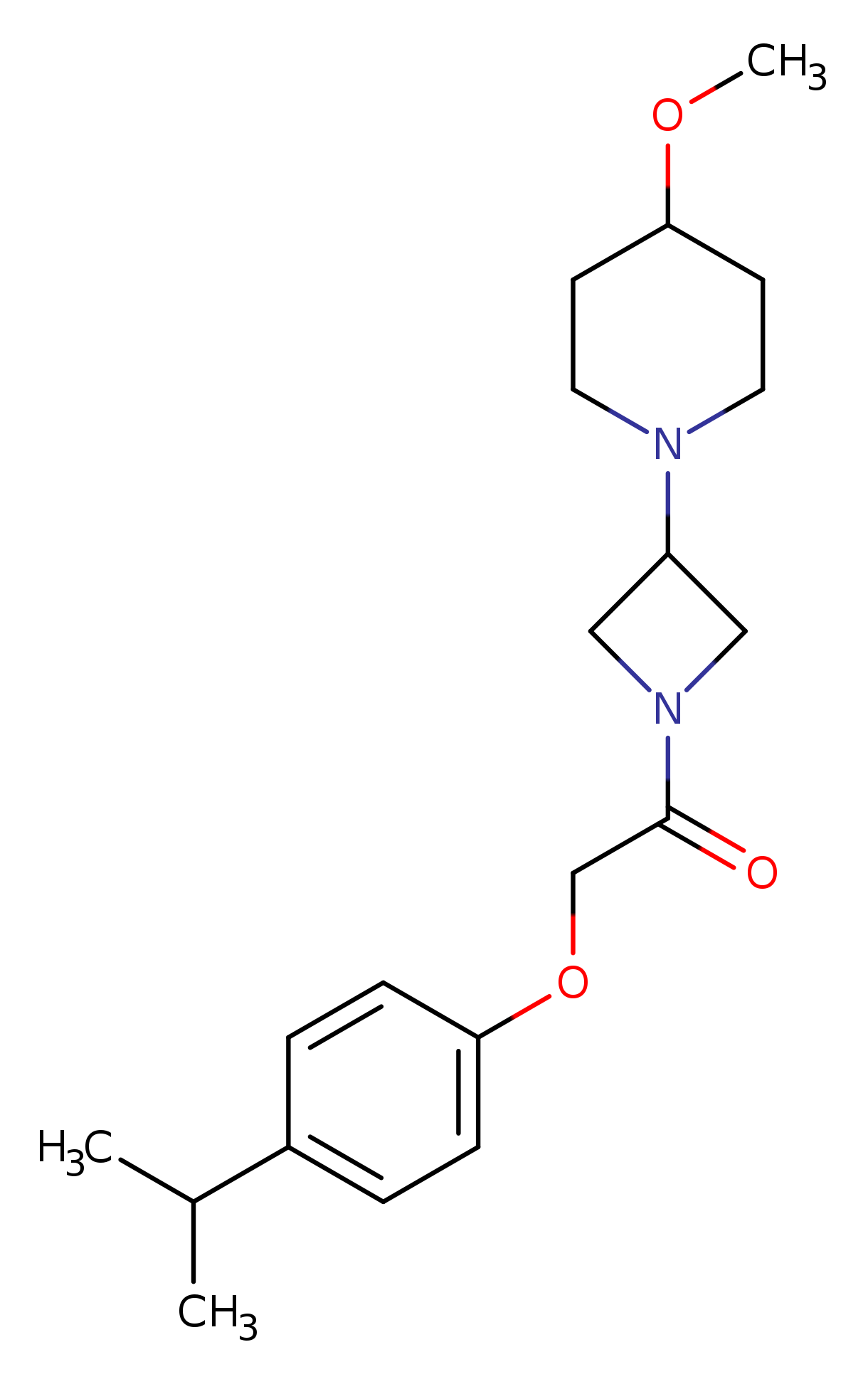 1-[3-(4-methoxypiperidin-1-yl)azetidin-1-yl]-2-[4-(propan-2-yl)phenoxy]ethan-1-one