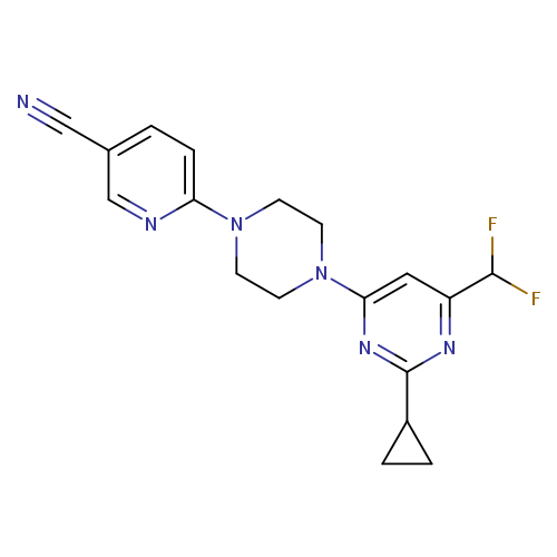 6-{4-[2-cyclopropyl-6-(difluoromethyl)pyrimidin-4-yl]piperazin-1-yl}pyridine-3-carbonitrile