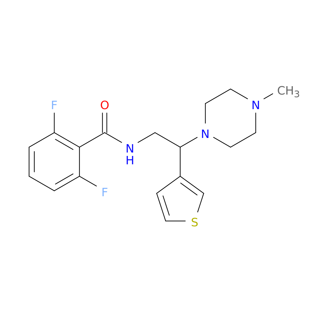 2,6-difluoro-N-[2-(4-methylpiperazin-1-yl)-2-(thiophen-3-yl)ethyl]benzamide