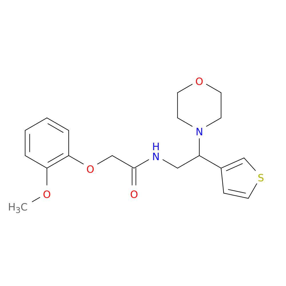 2-(2-methoxyphenoxy)-N-[2-(morpholin-4-yl)-2-(thiophen-3-yl)ethyl]acetamide