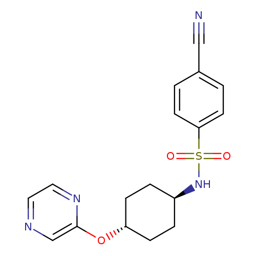 4-cyano-N-[(1r,4r)-4-(pyrazin-2-yloxy)cyclohexyl]benzene-1-sulfonamide