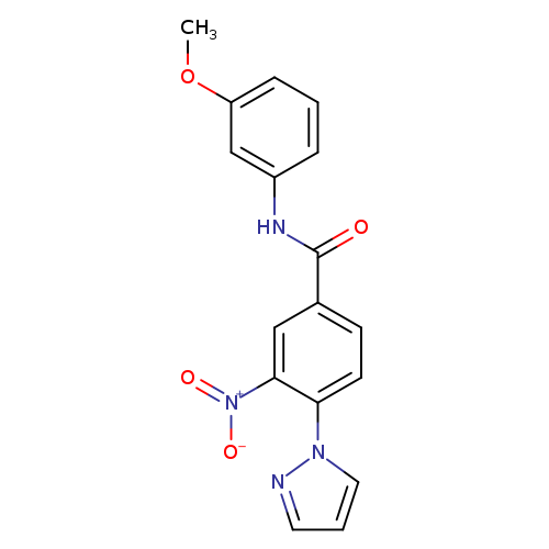 N-(3-methoxyphenyl)-3-nitro-4-(1H-pyrazol-1-yl)benzamide