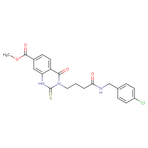 methyl 3-(3-{[(4-chlorophenyl)methyl]carbamoyl}propyl)-4-oxo-2-sulfanylidene-1,2,3,4-tetrahydroquinazoline-7-carboxylate