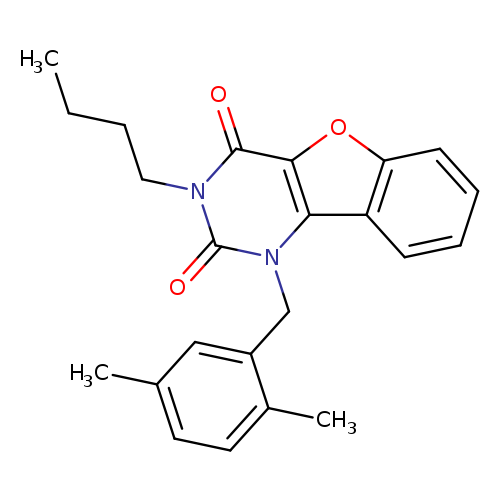 5-butyl-3-[(2,5-dimethylphenyl)methyl]-8-oxa-3,5-diazatricyclo[7.4.0.0^{2,7}]trideca-1(9),2(7),10,12-tetraene-4,6-dione