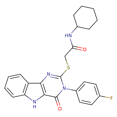 N-cyclohexyl-2-{[3-(4-fluorophenyl)-4-oxo-3H,4H,5H-pyrimido[5,4-b]indol-2-yl]sulfanyl}acetamide
