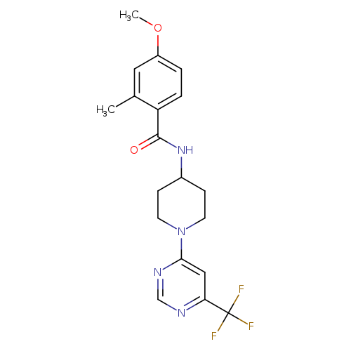 4-methoxy-2-methyl-N-{1-[6-(trifluoromethyl)pyrimidin-4-yl]piperidin-4-yl}benzamide