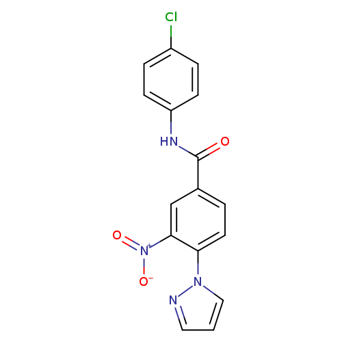 N-(4-chlorophenyl)-3-nitro-4-(1H-pyrazol-1-yl)benzamide