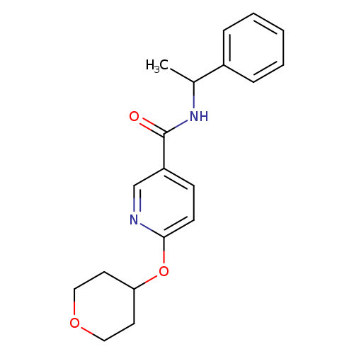 6-(oxan-4-yloxy)-N-(1-phenylethyl)pyridine-3-carboxamide