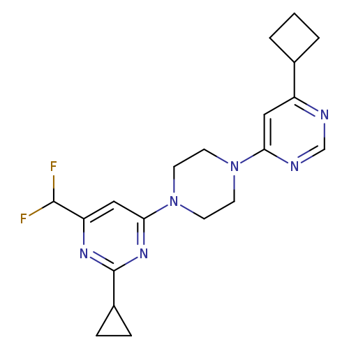 4-[4-(6-cyclobutylpyrimidin-4-yl)piperazin-1-yl]-2-cyclopropyl-6-(difluoromethyl)pyrimidine