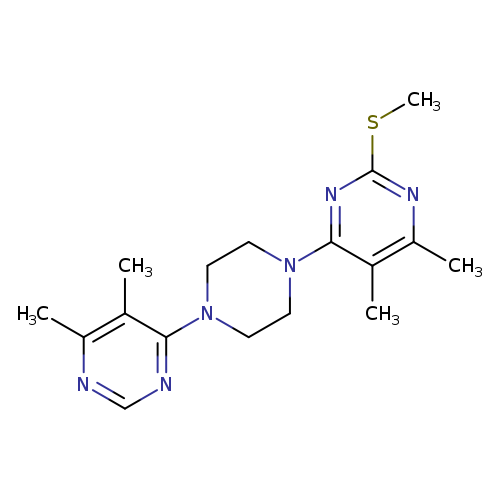 4-[4-(5,6-dimethylpyrimidin-4-yl)piperazin-1-yl]-5,6-dimethyl-2-(methylsulfanyl)pyrimidine