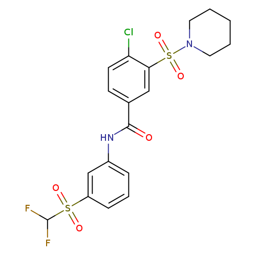 4-chloro-N-(3-difluoromethanesulfonylphenyl)-3-(piperidine-1-sulfonyl)benzamide