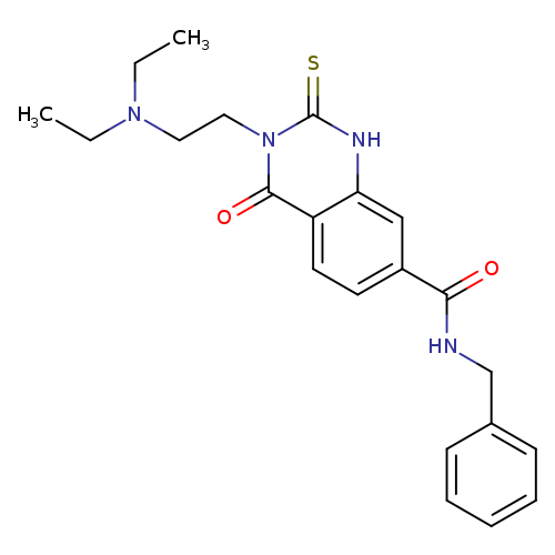 N-benzyl-3-[2-(diethylamino)ethyl]-4-oxo-2-sulfanylidene-1,2,3,4-tetrahydroquinazoline-7-carboxamide