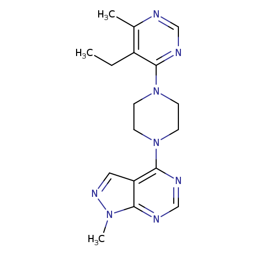 5-ethyl-4-methyl-6-(4-{1-methyl-1H-pyrazolo[3,4-d]pyrimidin-4-yl}piperazin-1-yl)pyrimidine