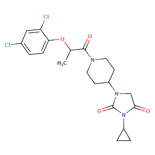 3-cyclopropyl-1-{1-[2-(2,4-dichlorophenoxy)propanoyl]piperidin-4-yl}imidazolidine-2,4-dione