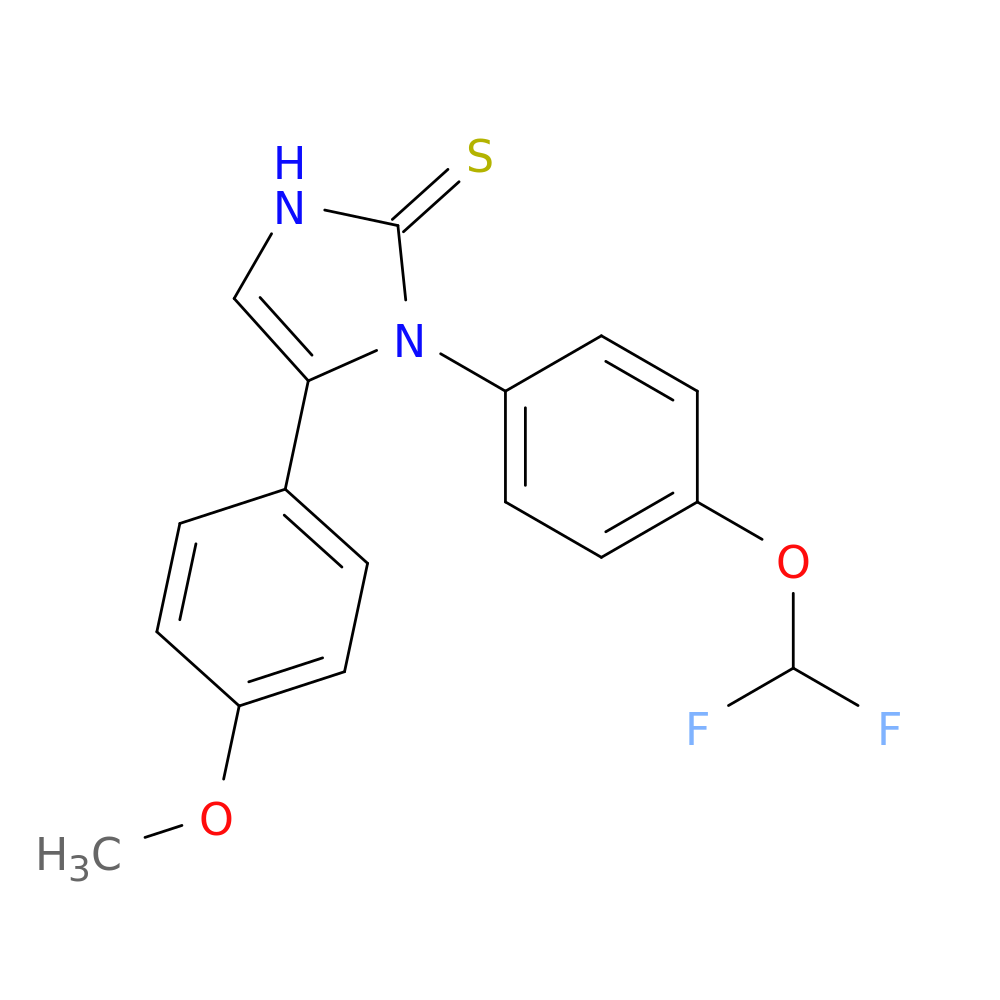 1-[4-(difluoromethoxy)phenyl]-5-(4-methoxyphenyl)-2,3-dihydro-1H-imidazole-2-thione