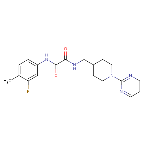 N'-(3-fluoro-4-methylphenyl)-N-{[1-(pyrimidin-2-yl)piperidin-4-yl]methyl}ethanediamide
