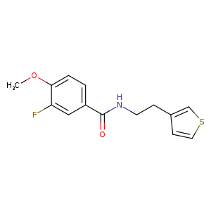 3-fluoro-4-methoxy-N-[2-(thiophen-3-yl)ethyl]benzamide