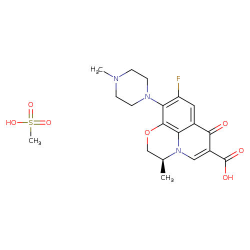 (S)-9-fluoro-3-methyl-10-(4-methylpiperazin-1-yl)-7-oxo-2,3-dihydro-7H-[1,4]oxazino[2,3,4-ij]quinoline-6-carboxylic acid methanesulfonic acid
