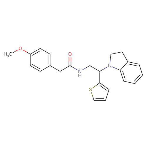 N-[2-(2,3-dihydro-1H-indol-1-yl)-2-(thiophen-2-yl)ethyl]-2-(4-methoxyphenyl)acetamide