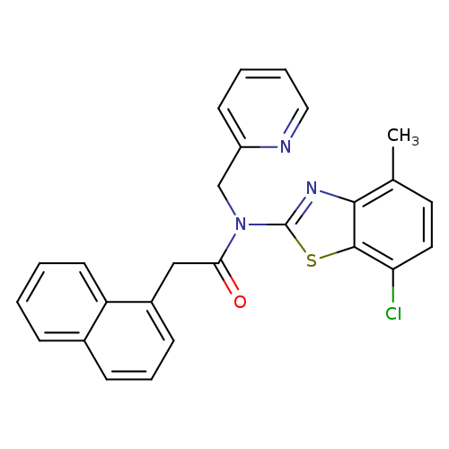 N-(7-chloro-4-methyl-1,3-benzothiazol-2-yl)-2-(naphthalen-1-yl)-N-[(pyridin-2-yl)methyl]acetamide