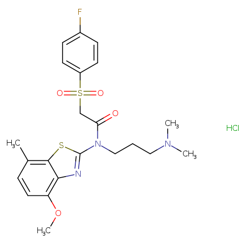N-[3-(dimethylamino)propyl]-2-(4-fluorobenzenesulfonyl)-N-(4-methoxy-7-methyl-1,3-benzothiazol-2-yl)acetamide hydrochloride