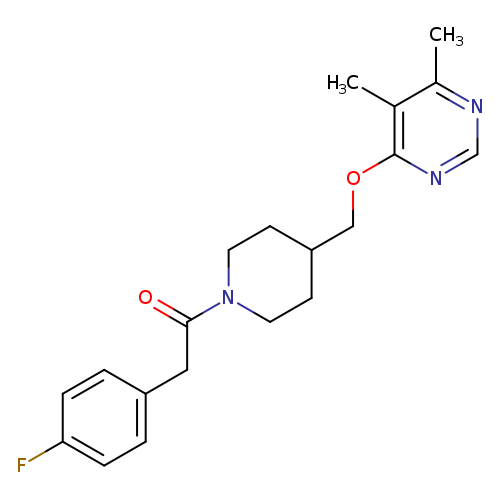 1-(4-{[(5,6-dimethylpyrimidin-4-yl)oxy]methyl}piperidin-1-yl)-2-(4-fluorophenyl)ethan-1-one