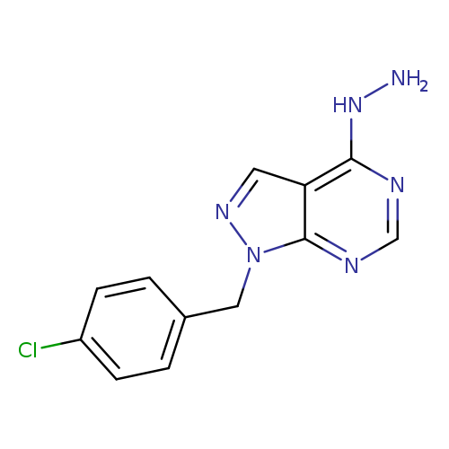 1-[(4-chlorophenyl)methyl]-4-hydrazinyl-1H-pyrazolo[3,4-d]pyrimidine