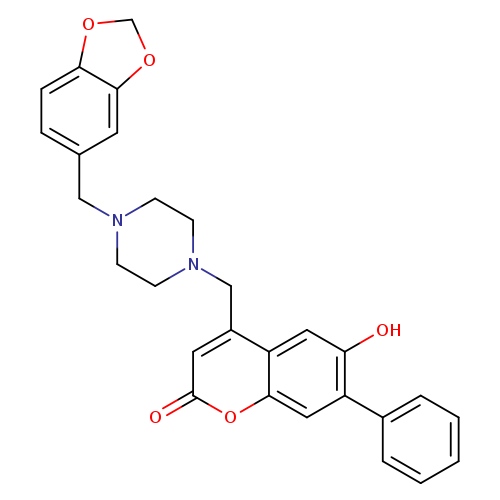 4-({4-[(2H-1,3-benzodioxol-5-yl)methyl]piperazin-1-yl}methyl)-6-hydroxy-7-phenyl-2H-chromen-2-one