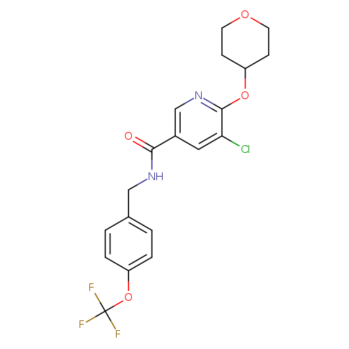 5-chloro-6-(oxan-4-yloxy)-N-{[4-(trifluoromethoxy)phenyl]methyl}pyridine-3-carboxamide