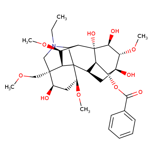 (3R,4R,6S,7R,7aR,8S,9R,10S,11S,11aR,13R,14S)-1-Ethyl-4,9,11,11a-tetrahydroxy-6,10,13-trimethoxy-3-(methoxymethyl)tetradecahydro-2H-3,6a,12-(epiethane[1,1,2]triyl)-7,9-methanonaphtho[2,3-b]azocin-8-yl benzoate