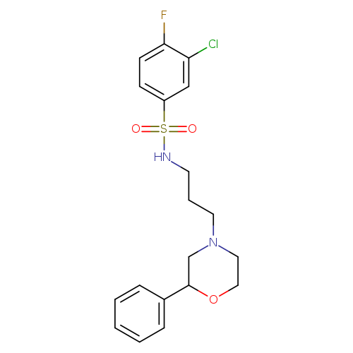 3-chloro-4-fluoro-N-[3-(2-phenylmorpholin-4-yl)propyl]benzene-1-sulfonamide