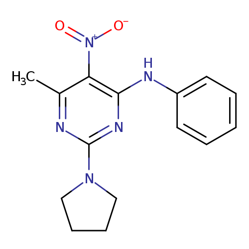 6-methyl-5-nitro-N-phenyl-2-(pyrrolidin-1-yl)pyrimidin-4-amine