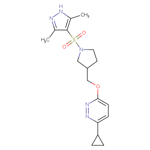 3-cyclopropyl-6-({1-[(3,5-dimethyl-1H-pyrazol-4-yl)sulfonyl]pyrrolidin-3-yl}methoxy)pyridazine