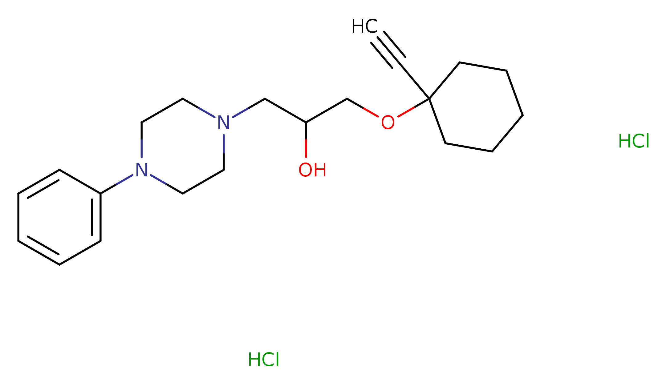 1-[(1-ethynylcyclohexyl)oxy]-3-(4-phenylpiperazin-1-yl)propan-2-ol dihydrochloride