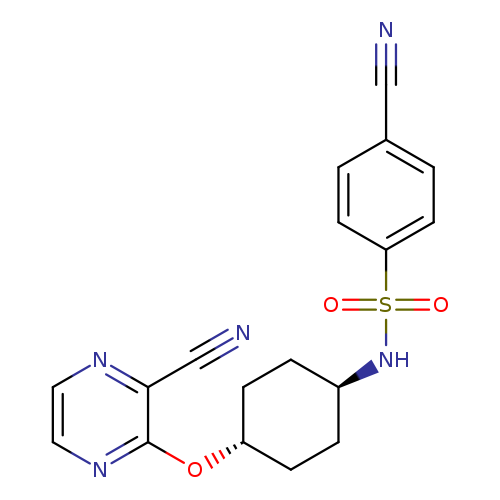 4-cyano-N-[(1r,4r)-4-[(3-cyanopyrazin-2-yl)oxy]cyclohexyl]benzene-1-sulfonamide