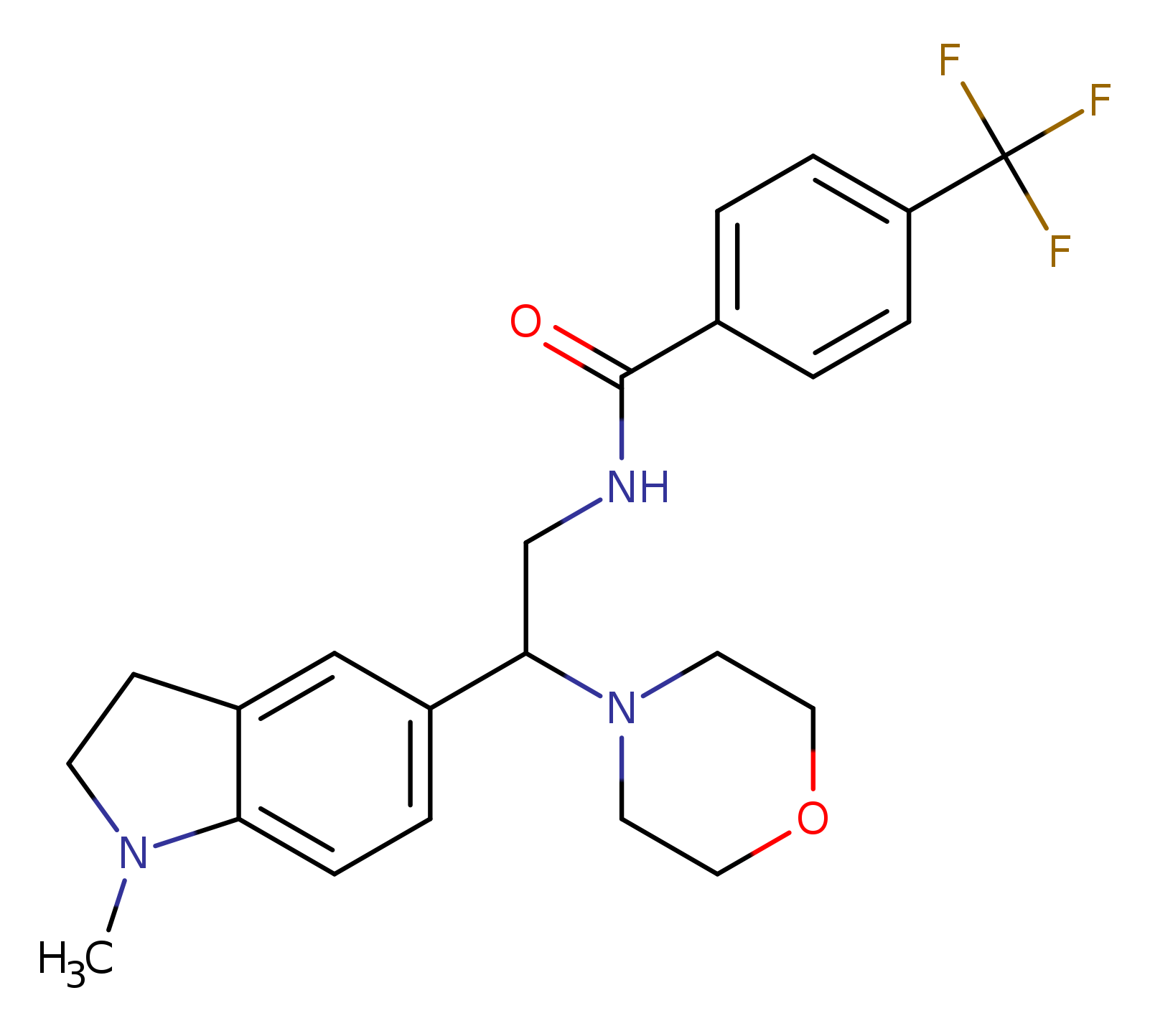 N-[2-(1-methyl-2,3-dihydro-1H-indol-5-yl)-2-(morpholin-4-yl)ethyl]-4-(trifluoromethyl)benzamide