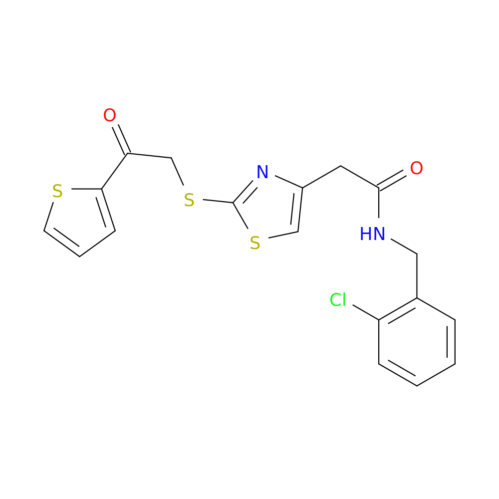 N-[(2-chlorophenyl)methyl]-2-(2-{[2-oxo-2-(thiophen-2-yl)ethyl]sulfanyl}-1,3-thiazol-4-yl)acetamide