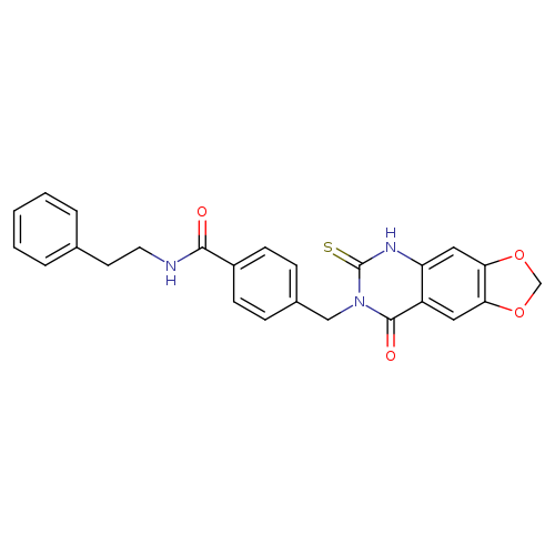 4-({8-oxo-6-sulfanylidene-2H,5H,6H,7H,8H-[1,3]dioxolo[4,5-g]quinazolin-7-yl}methyl)-N-(2-phenylethyl)benzamide