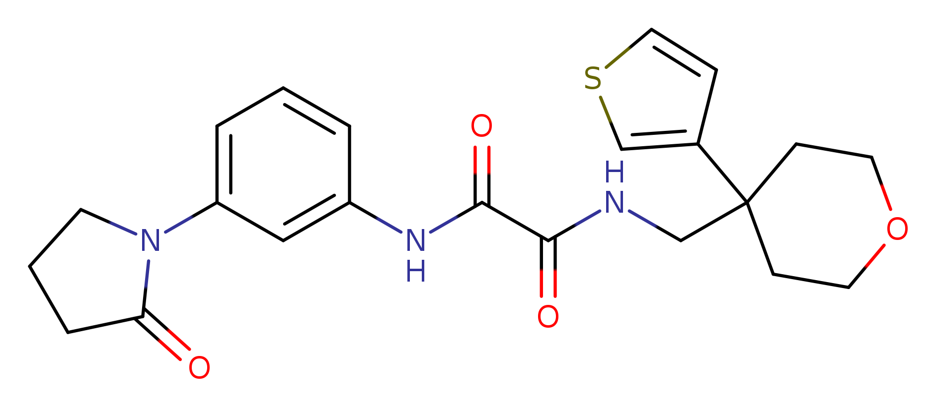 N-[3-(2-oxopyrrolidin-1-yl)phenyl]-N'-{[4-(thiophen-3-yl)oxan-4-yl]methyl}ethanediamide