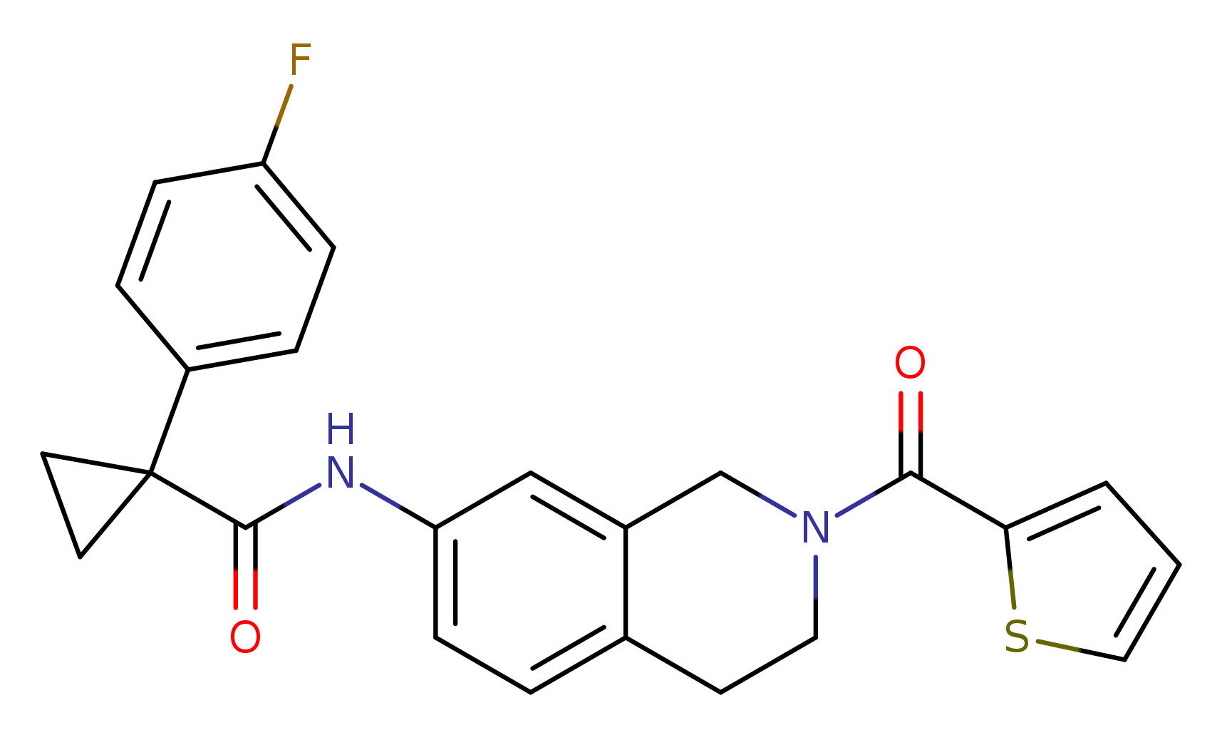 1-(4-fluorophenyl)-N-[2-(thiophene-2-carbonyl)-1,2,3,4-tetrahydroisoquinolin-7-yl]cyclopropane-1-carboxamide