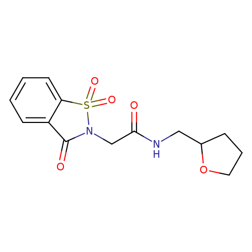 N-[(oxolan-2-yl)methyl]-2-(1,1,3-trioxo-2,3-dihydro-1lambda6,2-benzothiazol-2-yl)acetamide